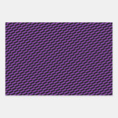 Feuille De Papier Cadeau Purple & Black Stripes &. Zig Zags (Devant 2)