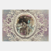 Feuille De Papier Cadeau Purple & Blue Afro femme Portrait Floral Bouquet (Devant)