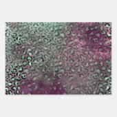 Feuille De Papier Cadeau Purple Bourgogne Aqua Mint Zebra (Devant 3)