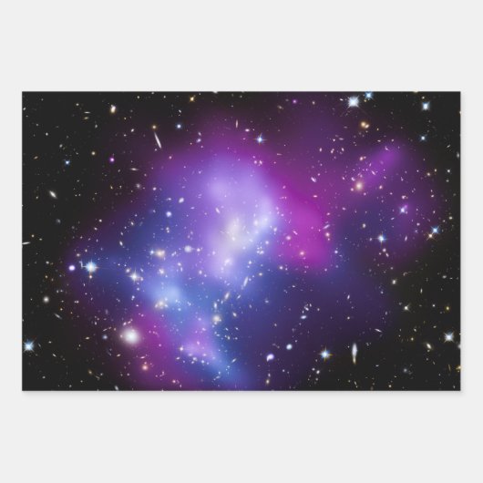 Feuille De Papier Cadeau Purple Celestial Photo Galaxy Cluster MACS J0717 (Devant)