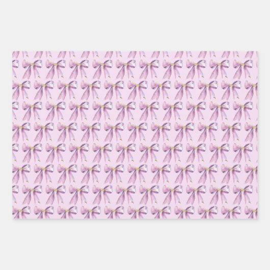 Feuille De Papier Cadeau Purple Coquette Bow (Devant 2)