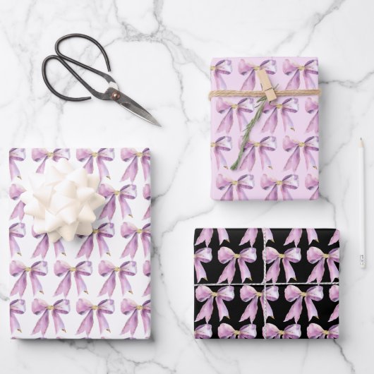Feuille De Papier Cadeau Purple Coquette Bow (Recto)