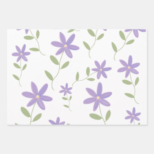 Feuille De Papier Cadeau Purple daisies (Devant)