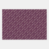 Feuille De Papier Cadeau Purple Élégant Script Joyeux Noël (Devant 3)