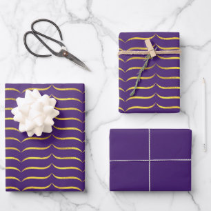 Feuille De Papier Cadeau Purple et or