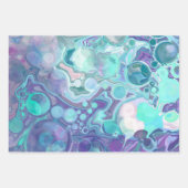 Feuille De Papier Cadeau Purple et Rhapsody bleue | Art Abstrait (Devant 3)