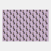 Feuille De Papier Cadeau Purple Halloween jolie sorcière (Devant)