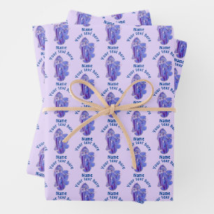 Feuille De Papier Cadeau Purple Irises Floral Art Personnalisé