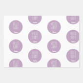 Feuille De Papier Cadeau Purple Moderne Classique Nouveau bébé (Devant 3)