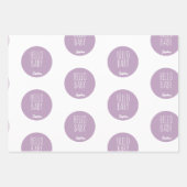 Feuille De Papier Cadeau Purple Moderne Classique Nouveau bébé (Devant 2)