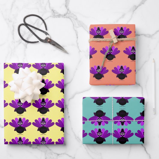 Feuille De Papier Cadeau Purple Tom Turquie (Recto)