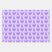 Feuille De Papier Cadeau Purple White Hearts Pattern (Devant 2)