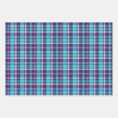 Feuille De Papier Cadeau Purples, Teals, Blue & White Plaid (Devant 3)