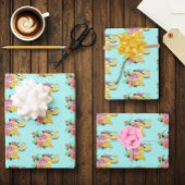 Feuille De Papier Cadeau Python albino jaune