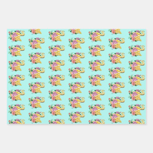 Feuille De Papier Cadeau Python albino jaune (Devant 3)