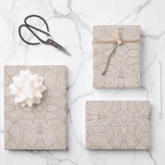 Feuille De Papier Cadeau Quantumn Weave - Warm Neutral (Recto)