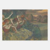 Feuille De Papier Cadeau Quatre danseurs d'Edgar Degas, Ballet Fine Art (Devant 2)