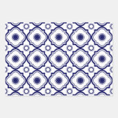 Feuille De Papier Cadeau Quatrefoil bleu (Devant 2)