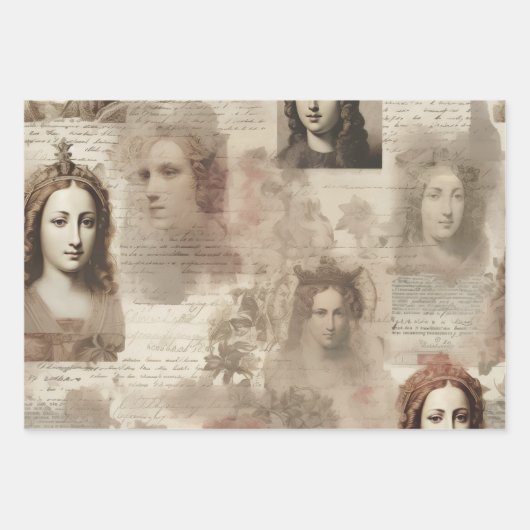 Feuille De Papier Cadeau Queens & Cursive (Devant)