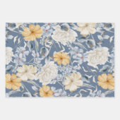 Feuille De Papier Cadeau Quelque Chose De Bleu, Stylé Motifs Floraux (Devant 2)