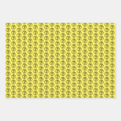 Feuille De Papier Cadeau Questions Marques Motif jaune (Devant 2)