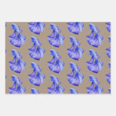 Feuille De Papier Cadeau Queue de Couronne Rustique Kraft Purple Red Betta  (Devant 3)
