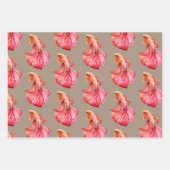 Feuille De Papier Cadeau Queue de Couronne Rustique Kraft Purple Red Betta  (Devant 2)