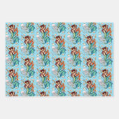 Feuille De Papier Cadeau Queue Turquoise de sirène d'Imaginaire (Devant 3)