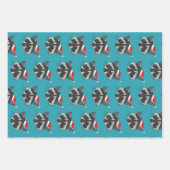 Feuille De Papier Cadeau Raccoon de Noël  (Devant)