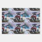 Feuille De Papier Cadeau Raccoons et faune (Devant 2)