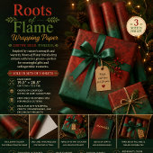 Feuille De Papier Cadeau Racines de Flamme