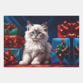 Feuille De Papier Cadeau Ragdoll Kitten cadeau de Noël (Devant 2)