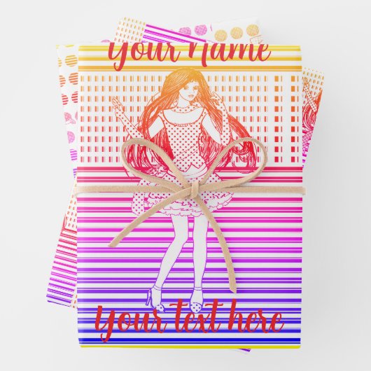 Feuille De Papier Cadeau Rainbow girlfriend (En situation)