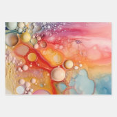 Feuille De Papier Cadeau Rainbow Liquid Pour Cells Art Abstract Design (Devant 3)