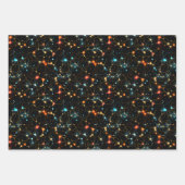 Feuille De Papier Cadeau Rainbow on Black Abstract (Devant 2)