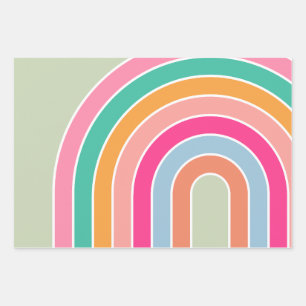 Feuille De Papier Cadeau Rainbow Pastel Green