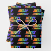 Feuille De Papier Cadeau Rainbow Spectrum Motif "MERRY CHRISTMAS !" (En situation)