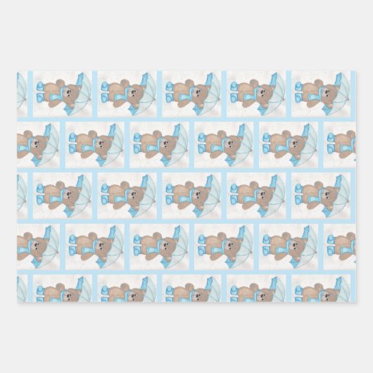 Feuille De Papier Cadeau Rainy Daze Teddy Bear (Devant 2)