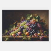 Feuille De Papier Cadeau Raisins et Fruits Peinture à vie morte Découpage (Devant)