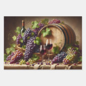 Feuille De Papier Cadeau Raisins et vin vie morte (Devant)