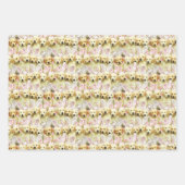 Feuille De Papier Cadeau Rangée de lapins chiots (Devant 3)