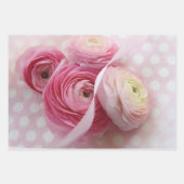 Feuille De Papier Cadeau ranunculus rose (Devant 3)
