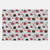 Feuille De Papier Cadeau Ravens, Eyeballs Cupcake Design Parfait Halloween (Devant 3)