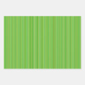 Feuille De Papier Cadeau Rayé de vert et d'or (Devant 2)