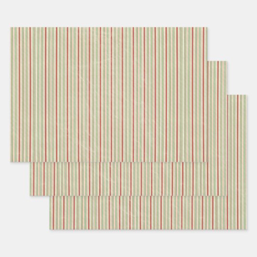 Feuille De Papier Cadeau Rayures (Lot)