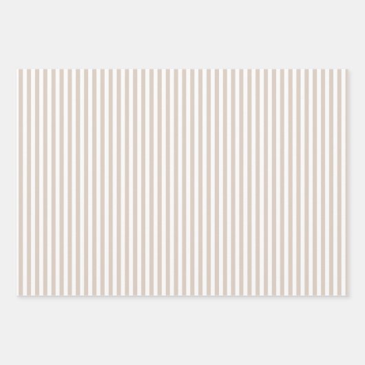 Feuille De Papier Cadeau Rayures amandes et blanches (Devant)