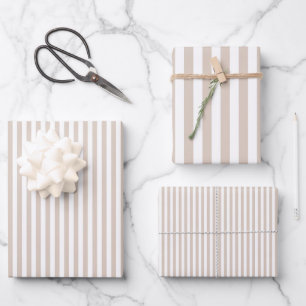 Feuille De Papier Cadeau Rayures amandes et blanches