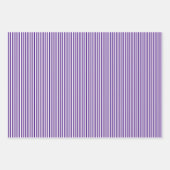 Feuille De Papier Cadeau Rayures Blanc et Violet Foncé (Devant 3)