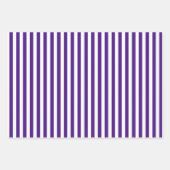 Feuille De Papier Cadeau Rayures Blanc et Violet Foncé (Devant 2)