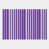 Feuille De Papier Cadeau Rayures Blanc et Violet Foncé (Devant)